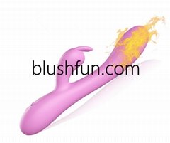 Blushfun woman sex toy electric heating vibrator Gspot Rabbit Vibrator for women