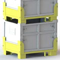 1200x1000x850载重1.5吨堆叠4层可折叠金属周转箱 折叠式物料箱