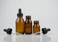 AMBER GLASS SYRUP BOTTLES 1