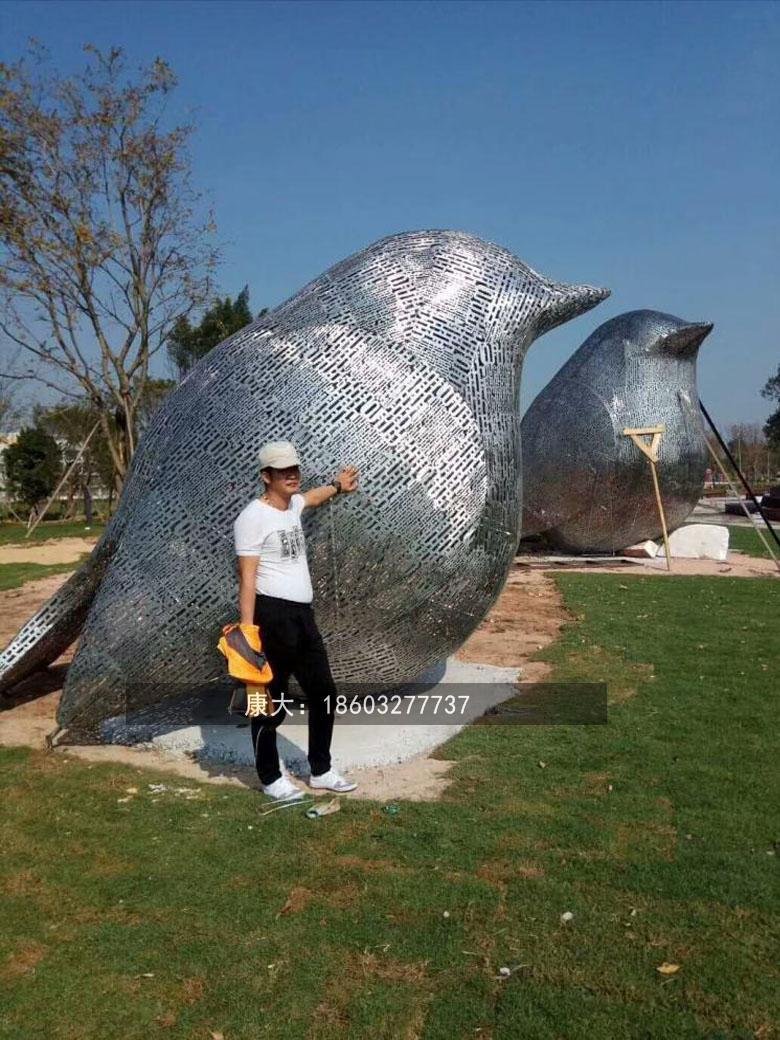 不鏽鋼鴿子雕塑不鏽鋼動物手工鍛造雕塑 3