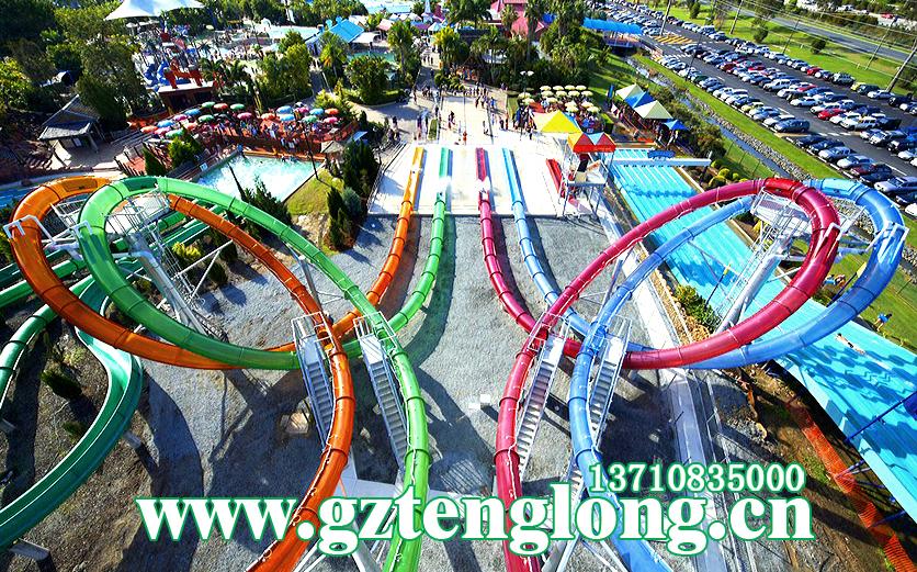 大回环滑梯大型水上乐园玻璃钢滑道 2