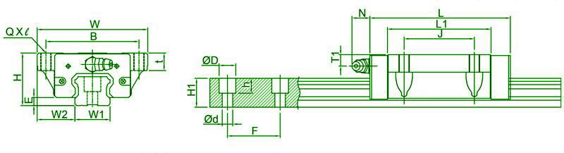 Global transmission TBI linear guide flange mounting slider TRH35FN 2