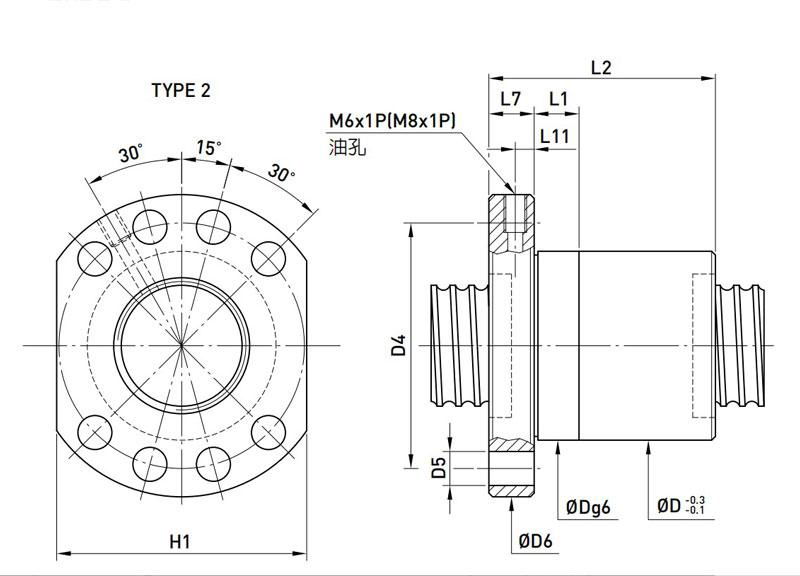 Original Taiwan HIWIN screw inner circulation nut R50-10K5-FSC
