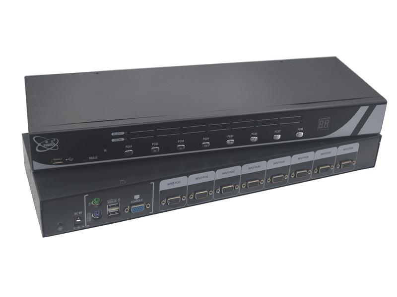顥亞8進1出機架式USB+PS/2雙介面混接KVM切換器 2