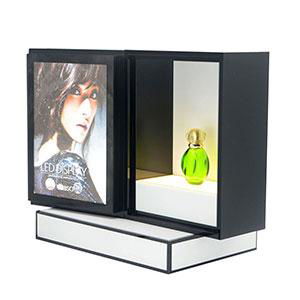 Acrylic Makeup Organizer Perfume Display Rack Cosmetic Advertising LED Display 