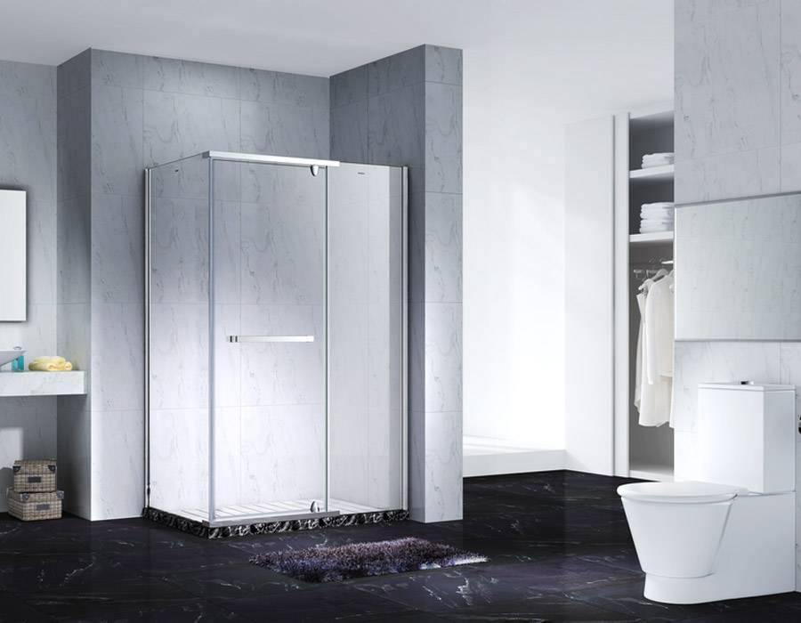 Neo-Angle Hinged Semi Frameless Diamond Shape Shower Enclosure With Pivot Door