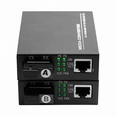 Shenzhen Factory Single Mode Single Fiber Wdm 20km Fiber Optic Media Converter 