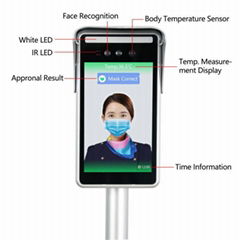 Floor-Standing Multiple Languages Attendance Face Recognize Temperature Camera