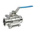 SS304 3PC clamp ball valve