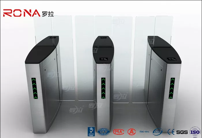 Building Access Control Turnstile Flap Barrier Automatic With Polishing Surface 2