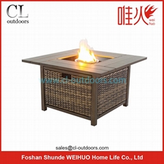 square LPG fire pit table