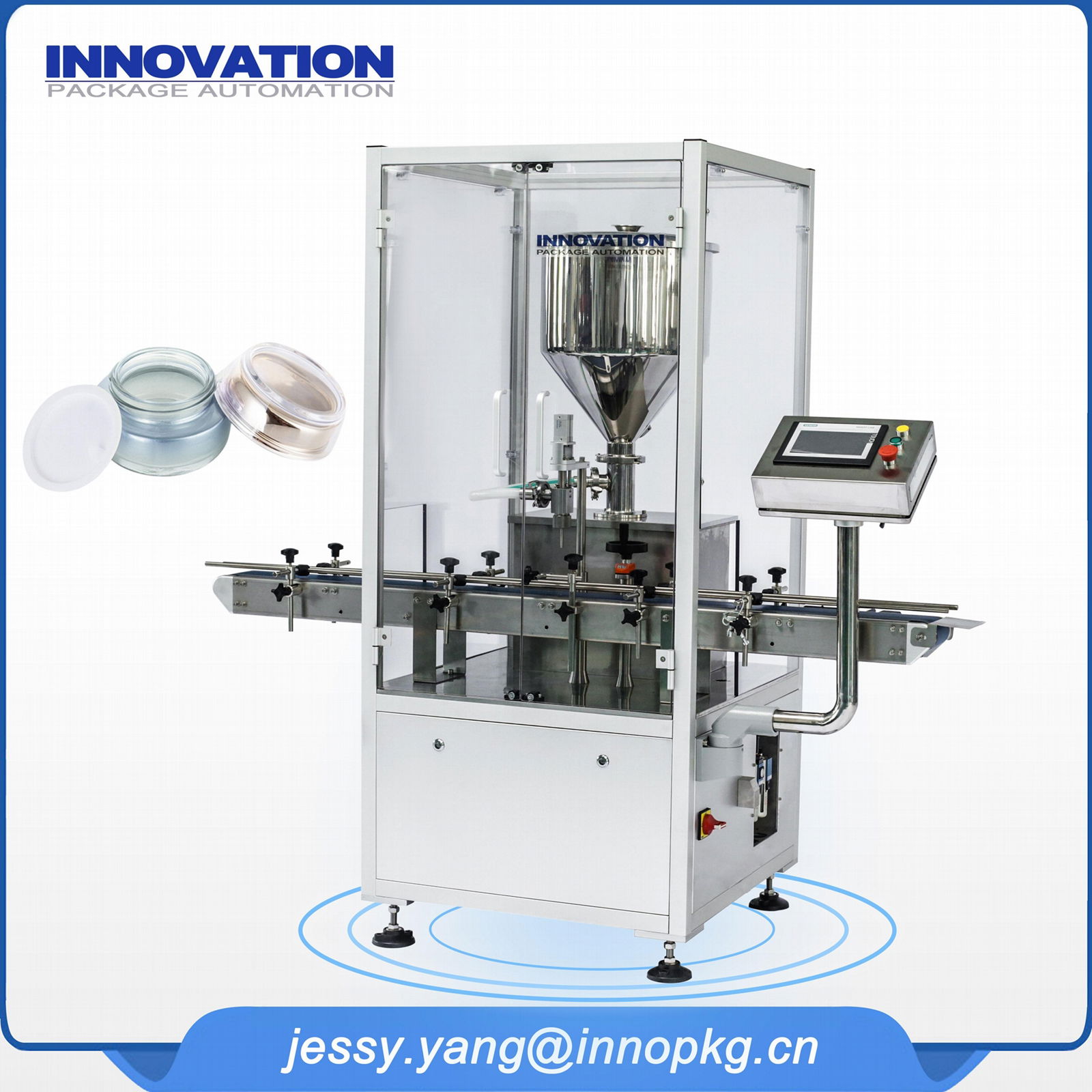 Automatic cosmetic cream and lotion liquid filling machine 