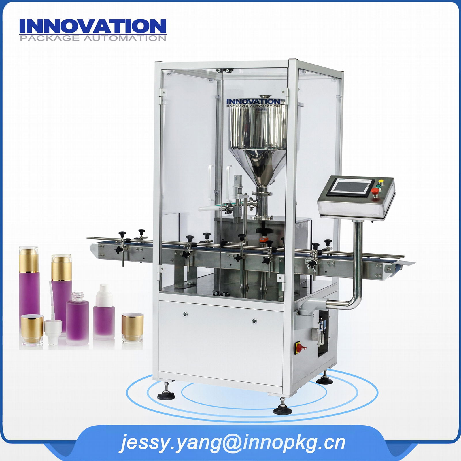 Automatic cosmetic cream and lotion liquid filling machine  2