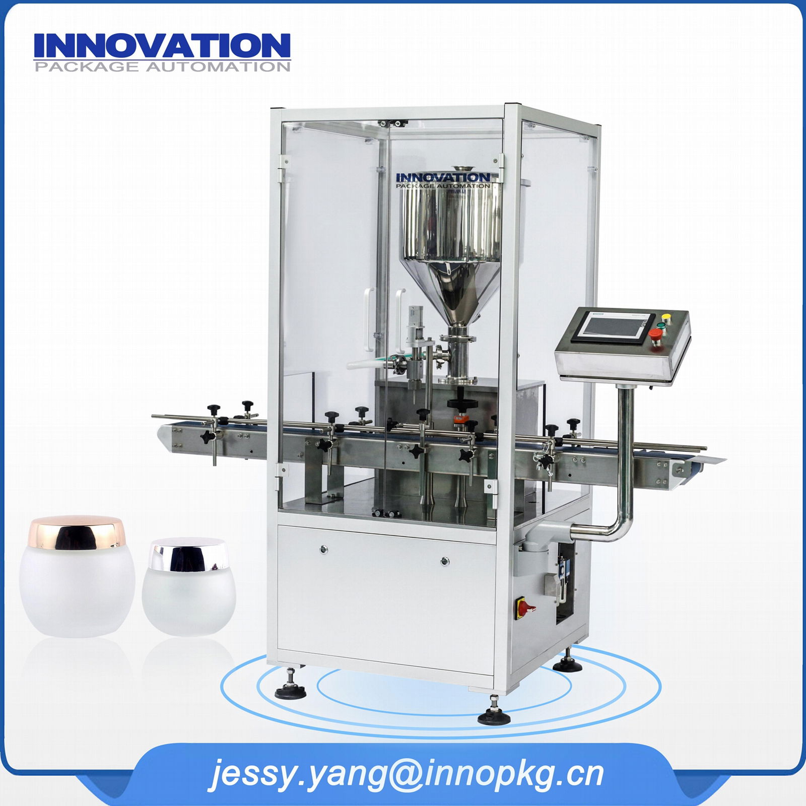 Automatic cosmetic cream and lotion liquid filling machine  4