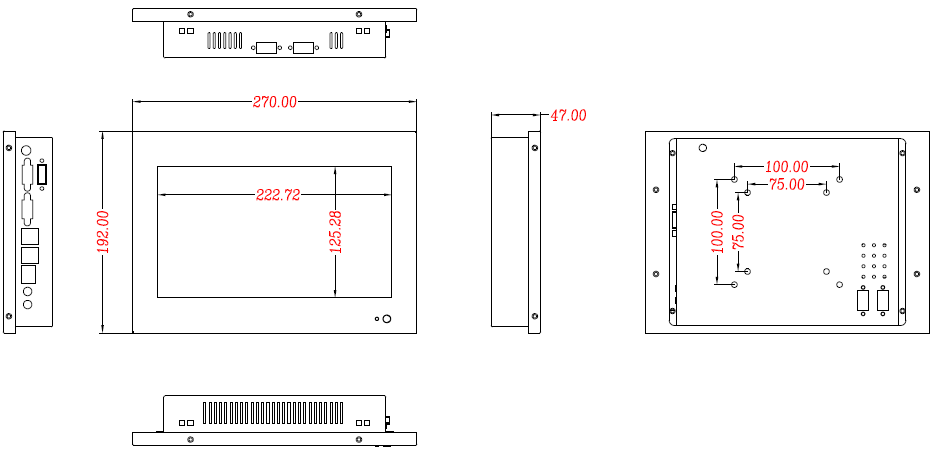 10.1寸宽屏触摸一体机DW-101TPC-B3工控机工业电脑 2