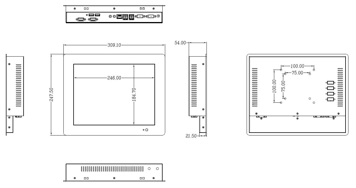 點微/DWTPC工業電腦12寸觸摸一體機DW-121TPC-D 2