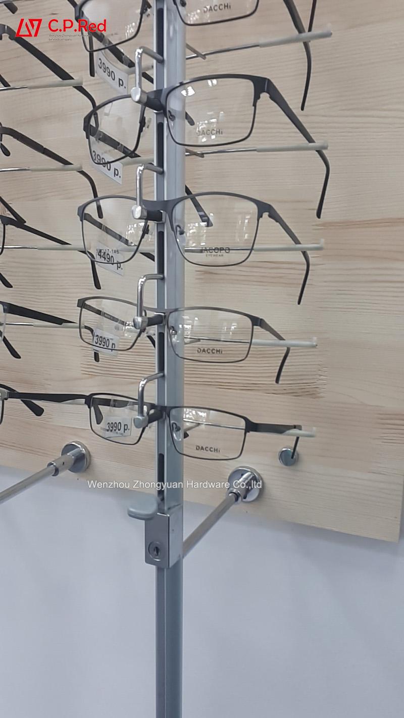 #3 Wall mounted eyewear display sunglasses eyeglasses display rod rack with lock 5