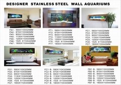 Stainless steel wall aquarium living room decor