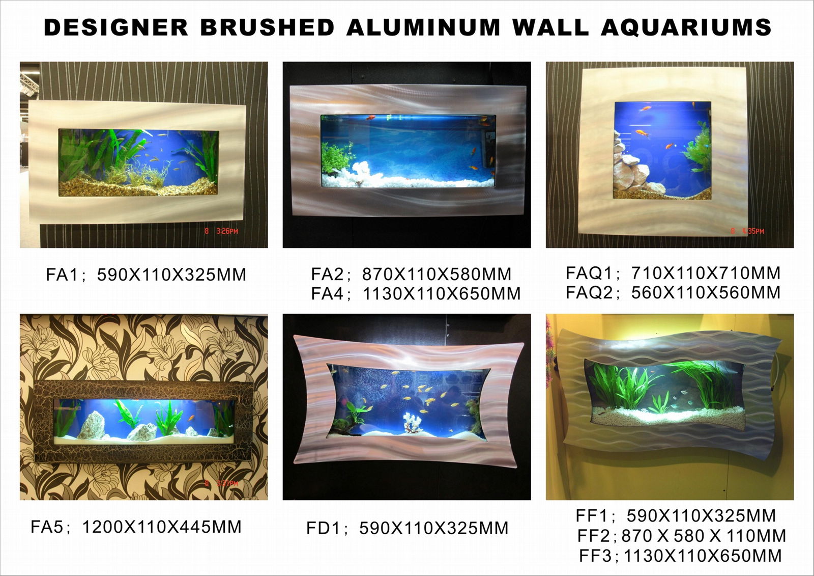 Stainless steel wall aquarium living room decor 3