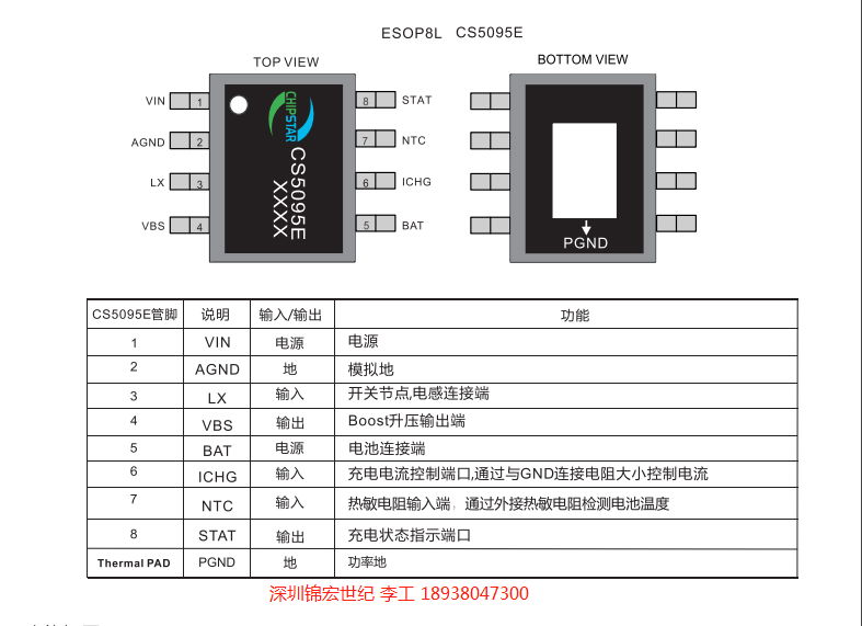 上海智浦欣CS5038E内置MOS高效14A升压DC-DC芯片 2