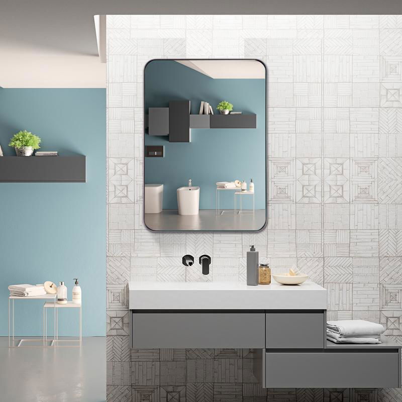 China Mirror Factory Modern Stainless Steel Frame Vanity Wall Mounted Rectangle 