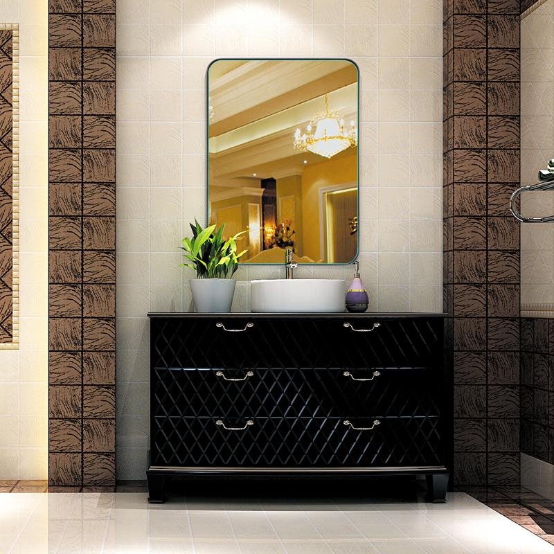 China Mirror Factory Modern Stainless Steel Frame Vanity Wall Mounted Rectangle  4