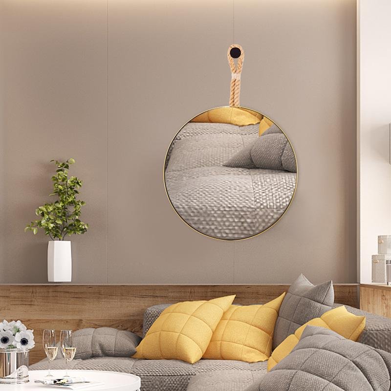 Fog Free Modern Large Round Wall Mirror Stainless Steel Frame Wall Hanging Mirro