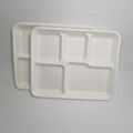 5 compartment disposable trays for fruit Fast food tray Biodegradable food conta 1