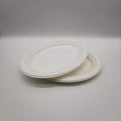 Environmentally friendly bagasse medium oval plate Disposable vegetable plate fr