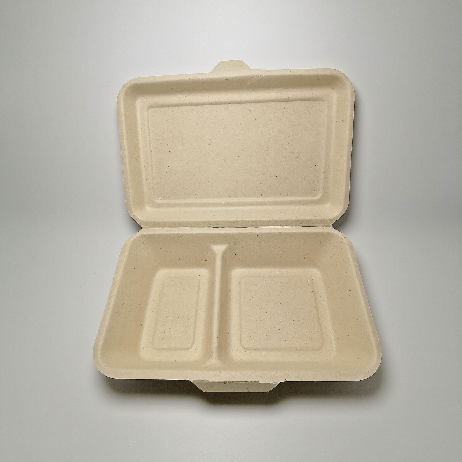 1000ML 2 compartment Eco food packaging biodegradable clamshell box 2