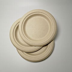 6" biodegradable eco-friendly plate for food  Round wheat straw plate