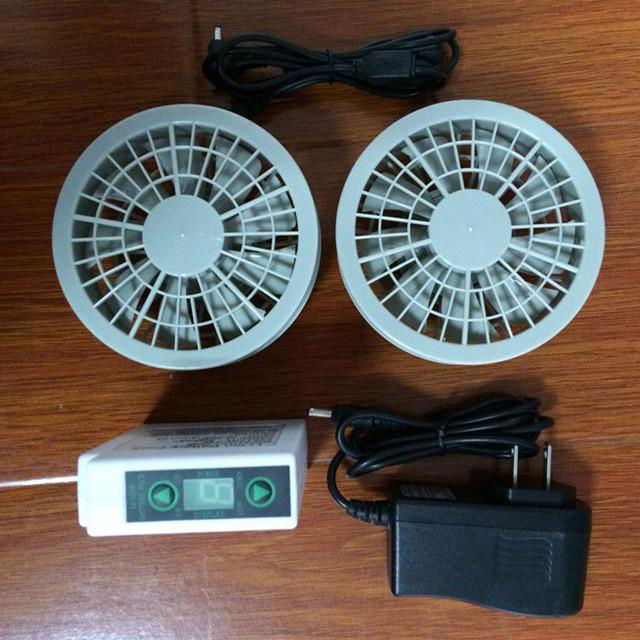 Rechargeable battery pack with cooling fan for summer jacket 2
