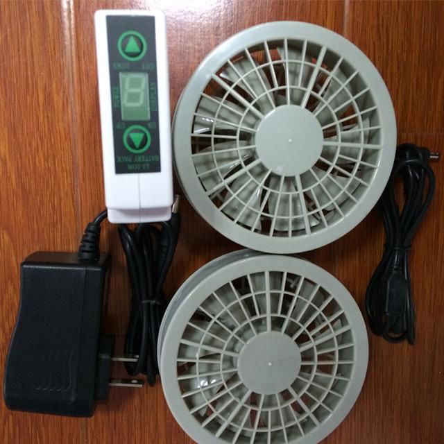 Rechargeable battery pack with cooling fan for summer jacket 3