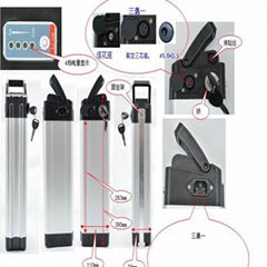 Silver Fish Electric Bike Lithium Battery 36V 10ah/17.5ah 18650 Cells