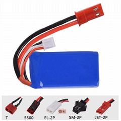 High rate 703048 20C 7.4v 800mah rc helicopter battery with connector