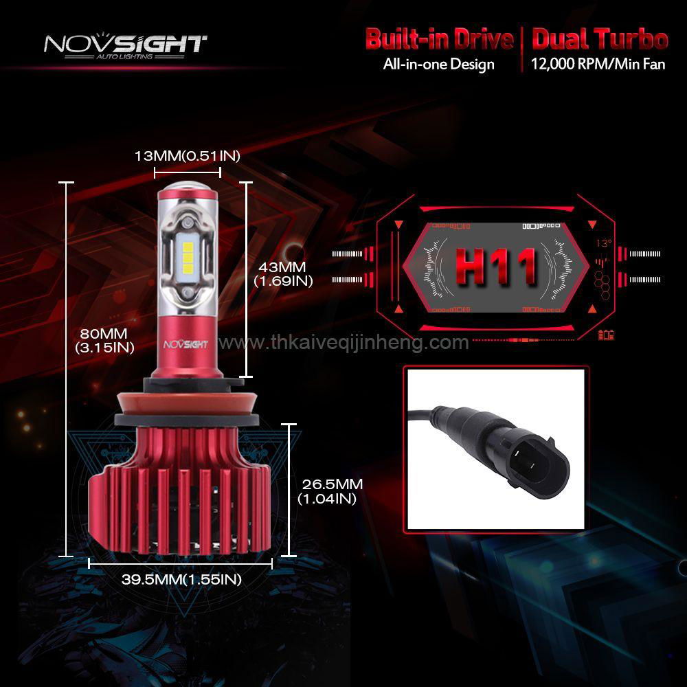 novsight h11 LED Headlight Bulb  Automobile LED work lights china 3