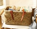 Vintage Feminine Braided Wicker Bamboo Storage Basket For Daily Use  5