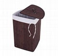 Wood Color Home Storage Wicker Bamboo Basket Hamper Dirty Cloth Washing  1