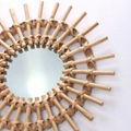 Hot Selling Small Mirror Wall Decor Woven Rattan Cane Frame 