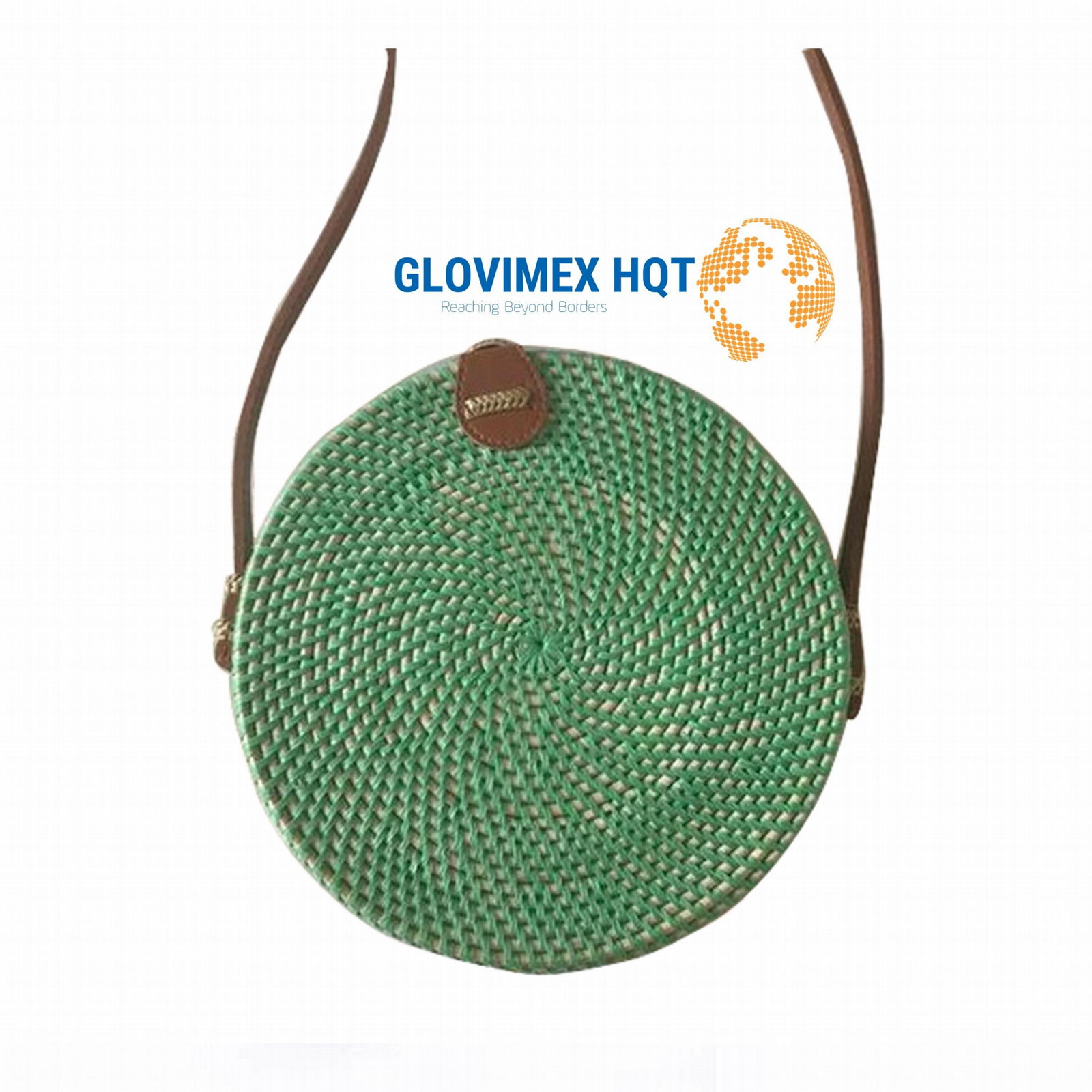 Round Green Handwoven Rattan Handbag 2020 New Arrivals Women Fashion 2