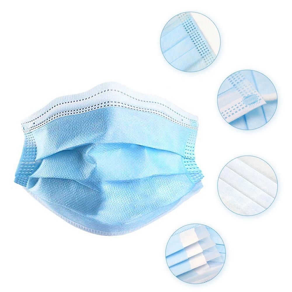 Wholesale Bule Disposable Non-Mask 3ply Woven Face Mask Earloop for Virus Protec 2