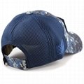100% Cotton Military Hat Custom Embroidery Logo Blue Camo Hat USA Flag Patch Buc