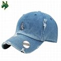 Promotional Price Denim Baseball Cap Custom Embroidery Logo Distressed Dad Hats 