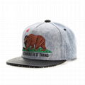 Fashion 5 Panel Caps Parts Flat Embroidery Bear Flat Brim Snapback Hats Sample