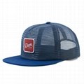 Trucker Snapback Mesh Cap Hat Embroidery Patch Blue Mesh 