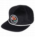 Boomer Corduroy Rope Unstructured Snapback Adjustable Hat Woven Label Patch Hat