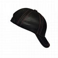 Wholesale leather caps cowhide baseball cap hat with adjustable strap hats 