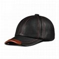 Wholesale leather caps cowhide baseball cap hat with adjustable strap hats 