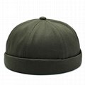 Cotton Brimless Hats Docker Cap Rolled Cuff Harbour Retro Hat With Adjustable