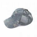 Wholesale washed denim distressed dad hat ponytail baseball cap